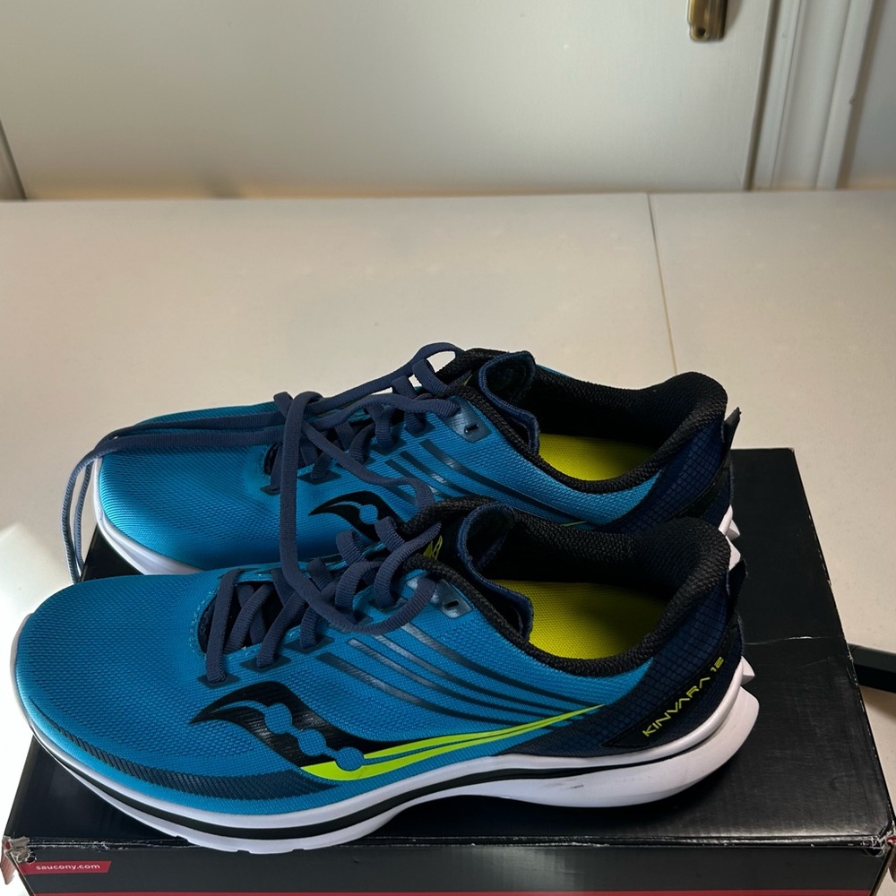 Saucony Blue and Yellow Athletic Shoes